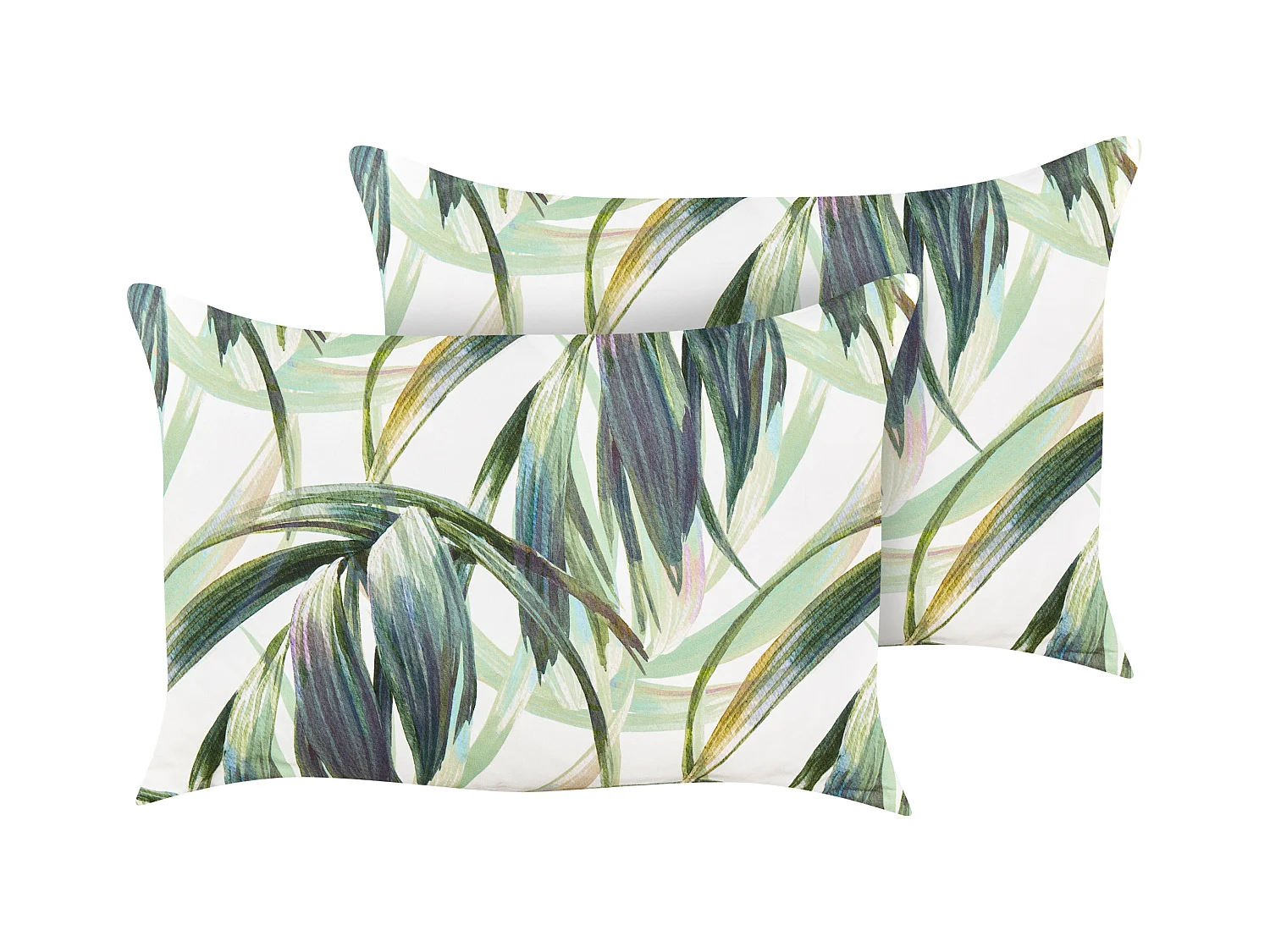 Lot de 2 coussins d'extérieur CALDERINA Motif de plante 40 x 60 cm Vert