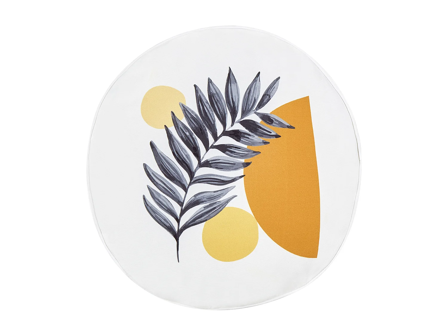 Set aus 2 Gartenkissen für den Außenbereich Streukissen ⌀ 40 cm Round Polyester Blattmuster Weiß Viozene