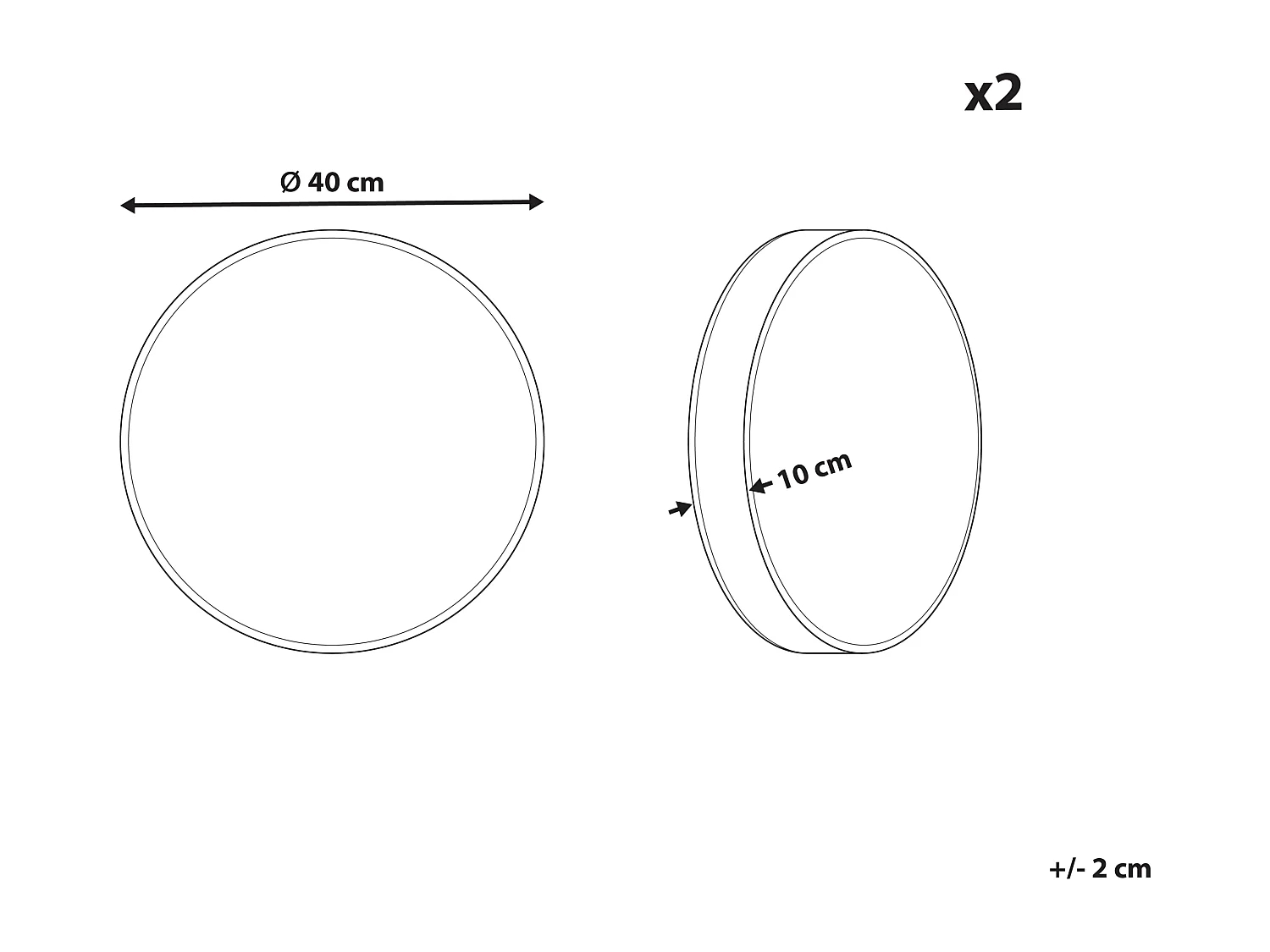 Set van 2 tuinkussens VIOZENE Bladpatroon 40 x 40 cm Wit