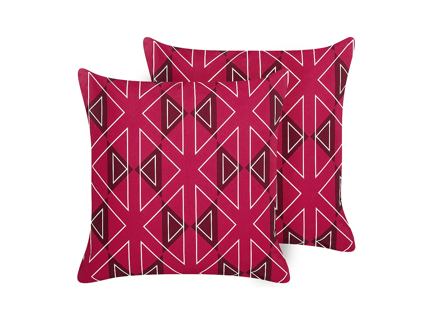 Lot de 2 coussins d'extérieur MEZZANO Motif géométrique 45 x 45 cm Rose