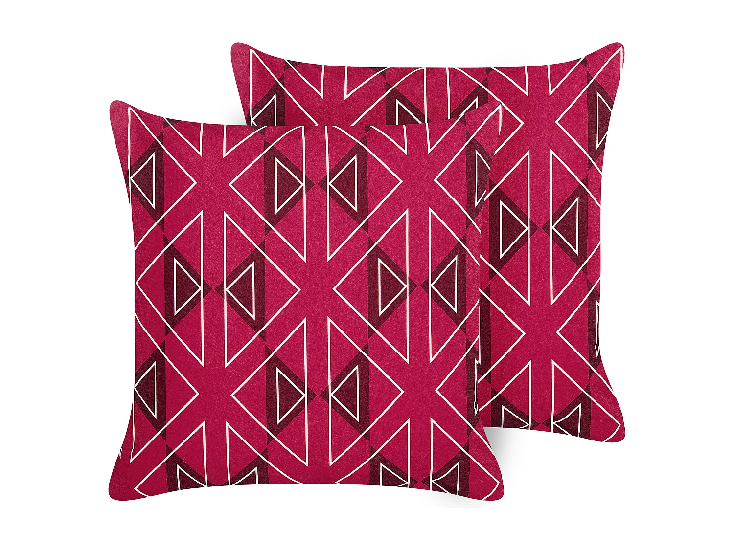 Gartenkissen 2er Set rosa quadratisch 45x45 cm geometrisches Muster Mezzano