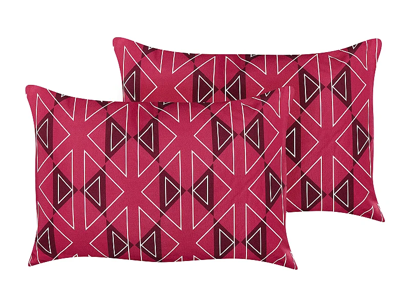 Gartenkissen 2er Set rosa rechteckig 40x60 cm geometrisches Muster Mezzano