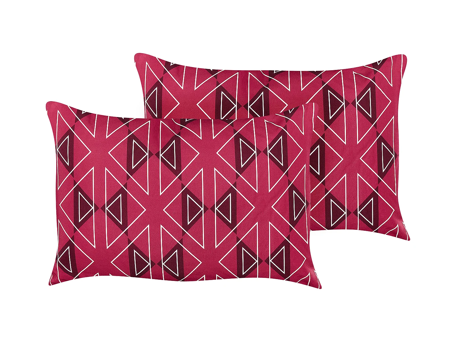 Lot de 2 coussins d'extérieur MEZZANO Motif géométrique 40 x 60 cm Rose fushia