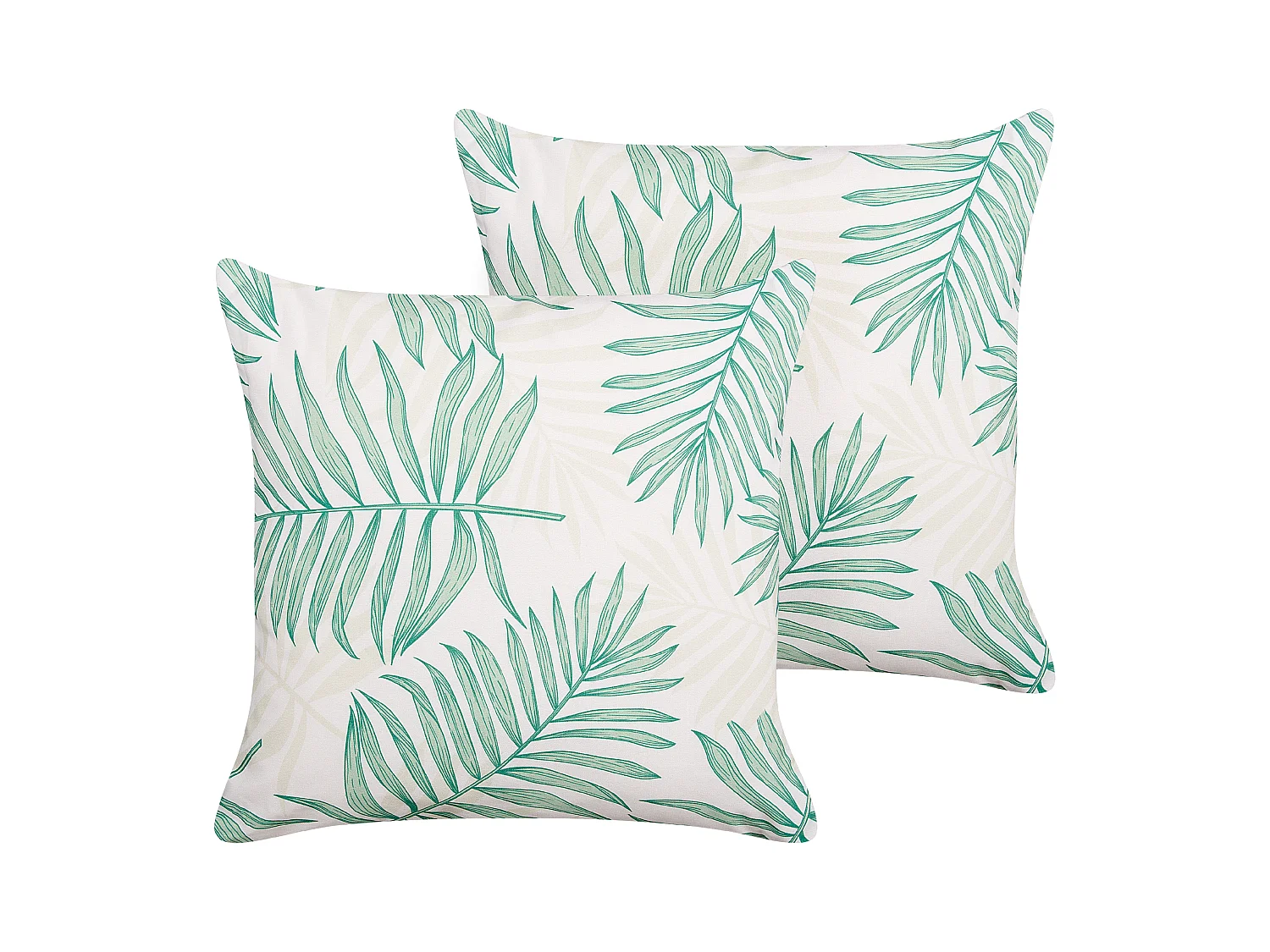 Lot de 2 coussins d'extérieur POGGIO Motif de plante 45 x 45 cm Vert