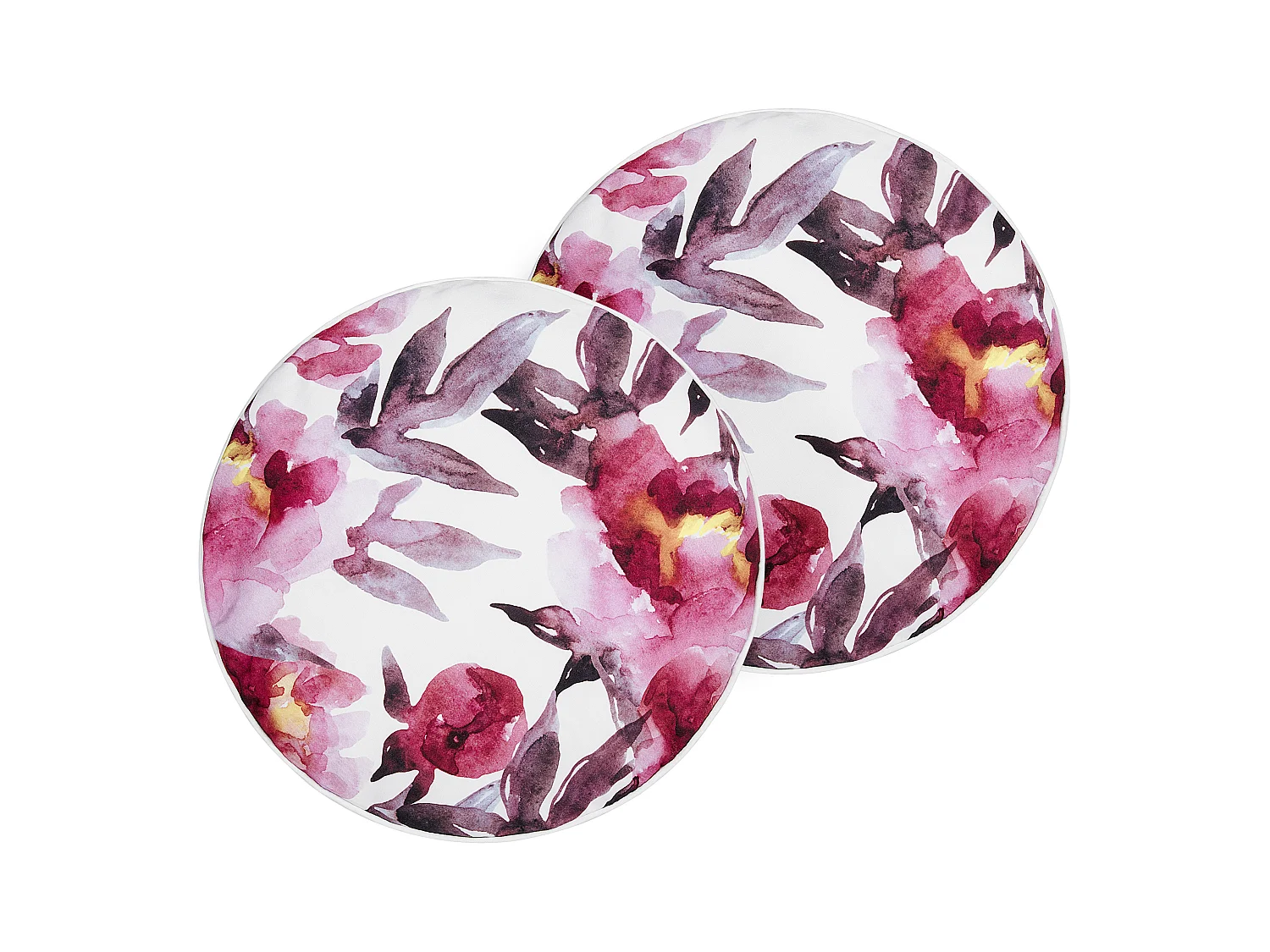 Lot de 2 coussins d'extérieur LANROSSO Motif floral 40 x 40 cm Rose