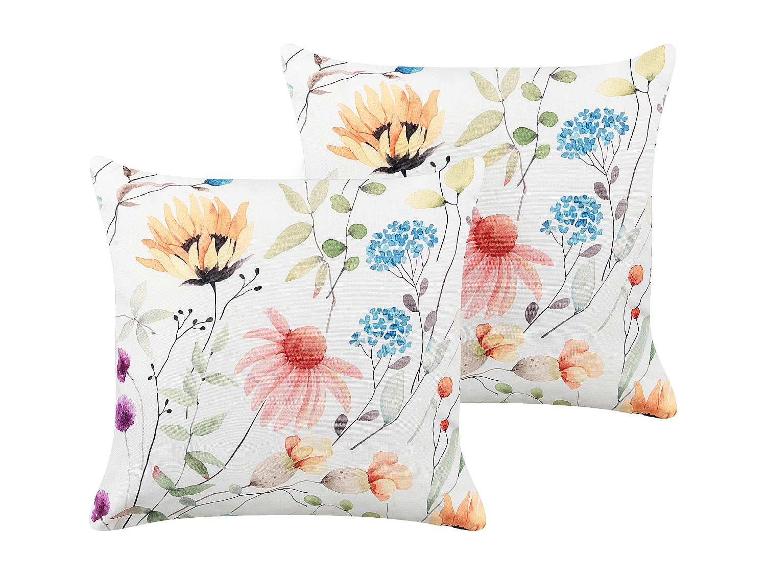 Zestaw 2 poduszek ogrodowych MONESI Wzór kwiatowy 45 x 45 cm Kolorowy