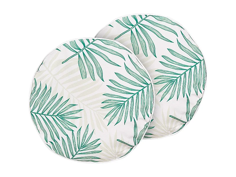 Lot de 2 coussins d'extérieur POGGIO Motif de plante 40 x 40 cm Vert