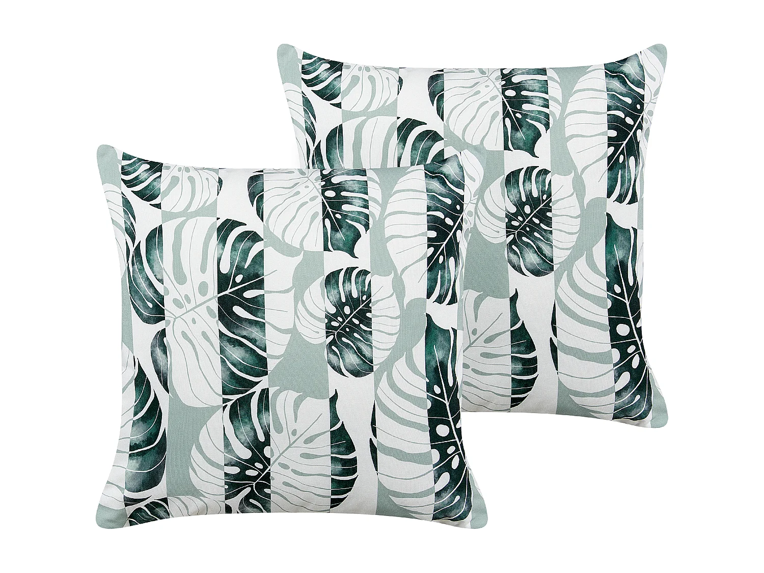 Set van 2 tuinkussens TERMINI Bladpatroon 45 x 45 cm Groen