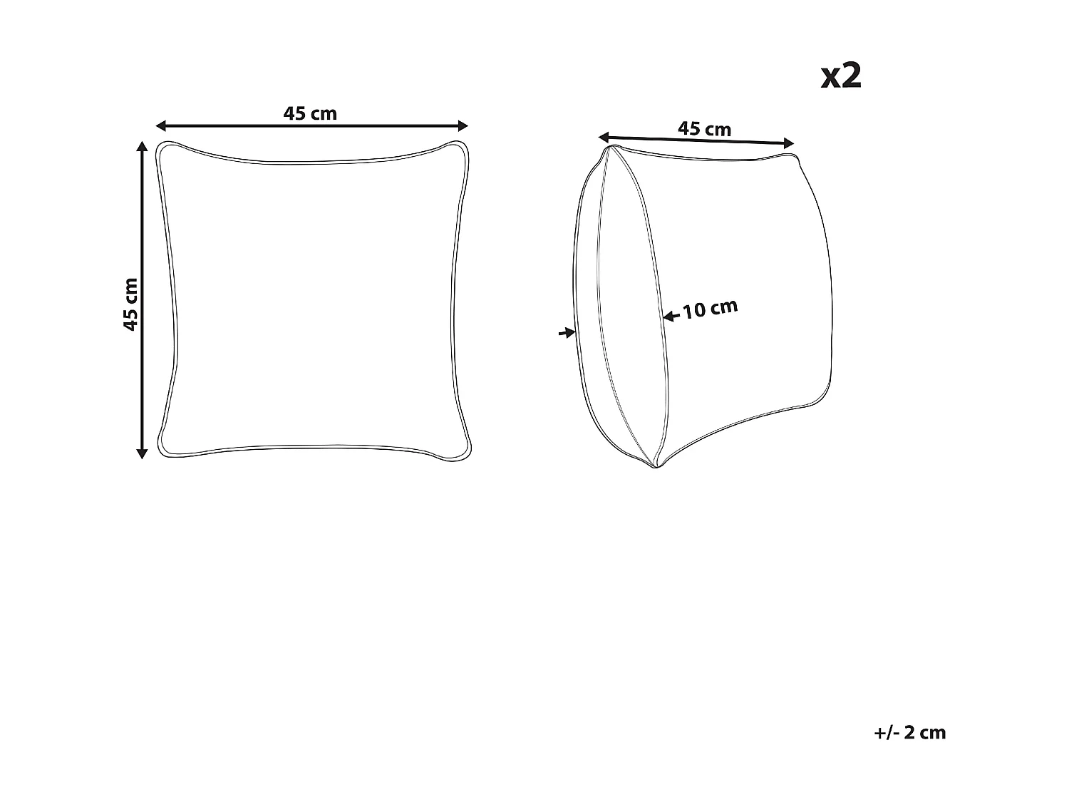 Set van 2 tuinkussens TERMINI Bladpatroon 45 x 45 cm Groen