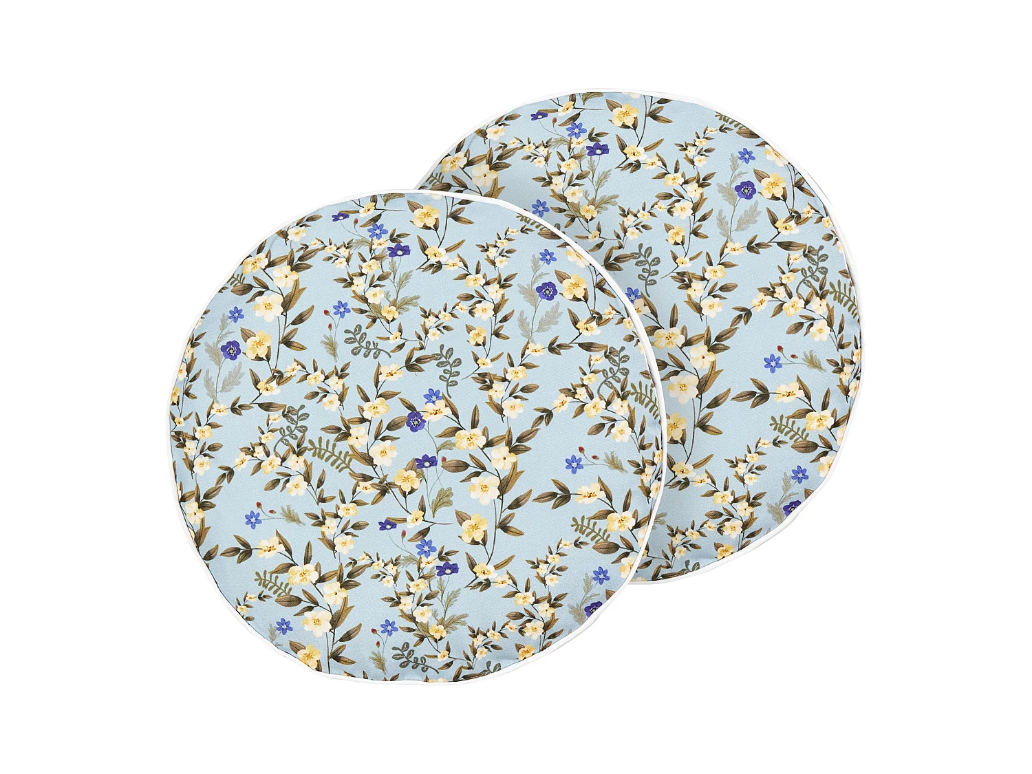 Lot de 2 coussins d'extérieur VALLORIA Motif floral 40 x 40 cm Bleu clair