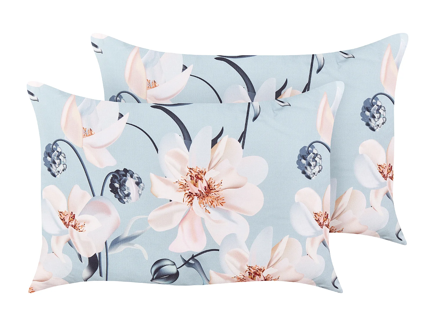 Set di 2 cuscini da esterno APRICALE Trama floreale 40 x 60 cm Blu