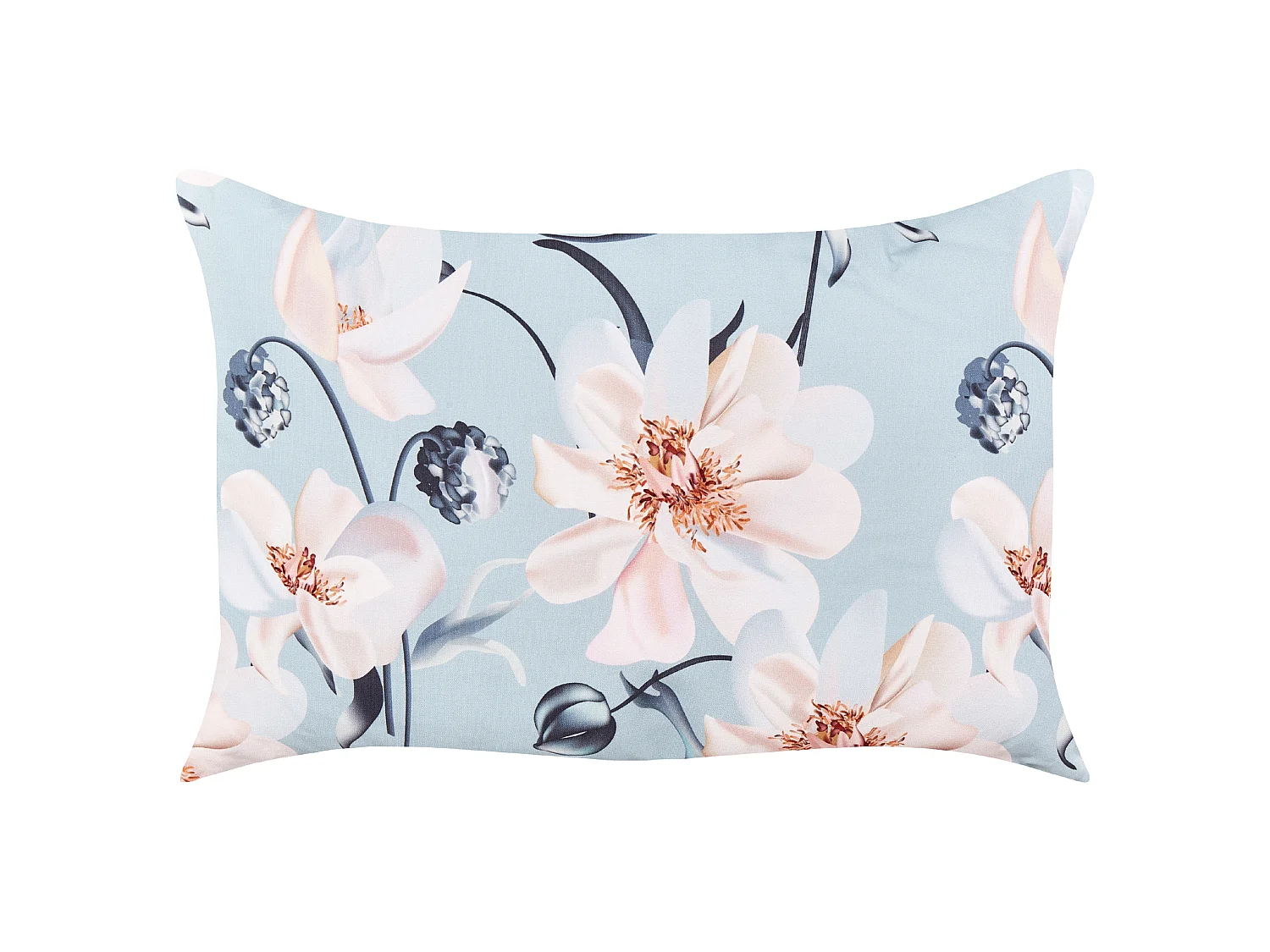 Lot de 2 coussins d'extérieur APRICALE Motif floral 40 x 60 cm Bleu