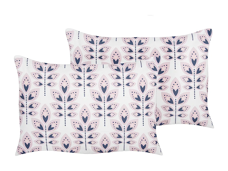 Set di 2 cuscini da esterno TORRETTA Trama di piante 40 x 60 cm Crema