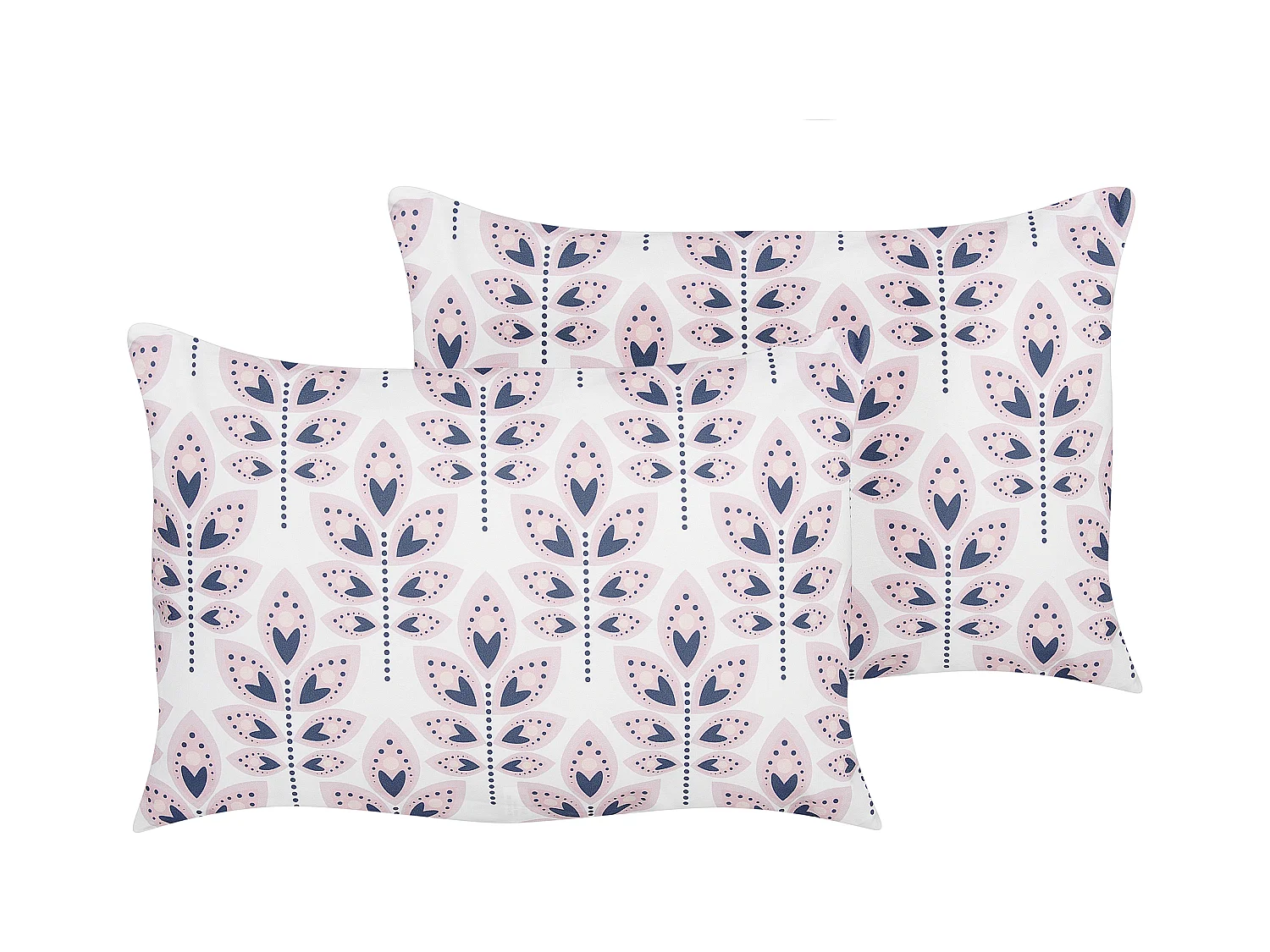 Lot de 2 coussins d'extérieur TORRETTA Motif de plante 40 x 60 cm Blanc cassé