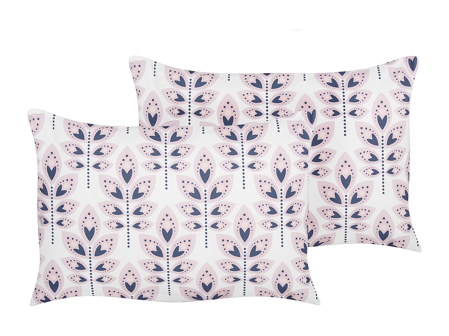 Set aus 2 Gartenkissen für den Außenbereich Wurfkissen mit Blattmotiv 40x60 cm Polyester Beige Torretta