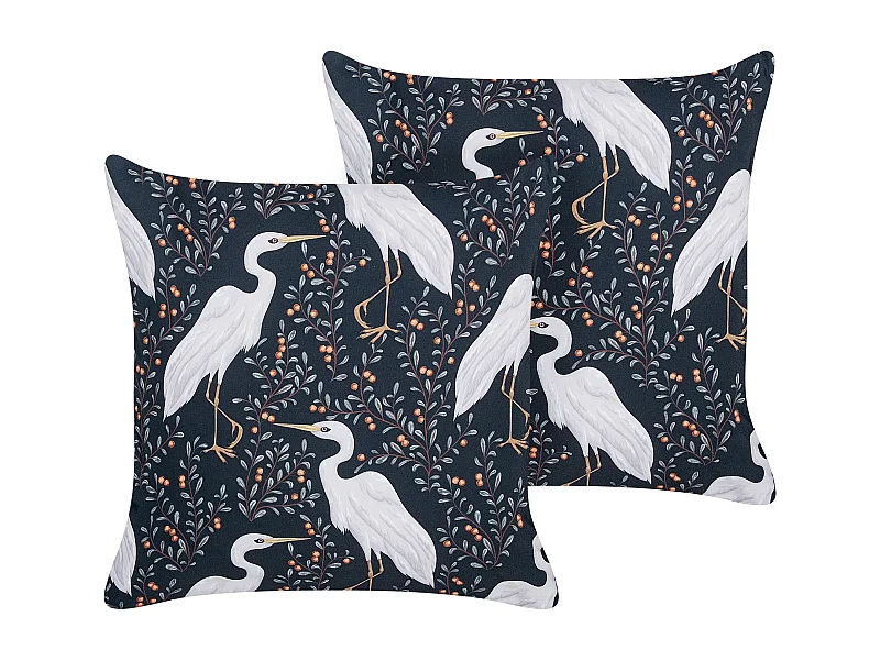 Lot de 2 coussins d'extérieur PIANAZZO Motif animal 45 x 45 cm Noir