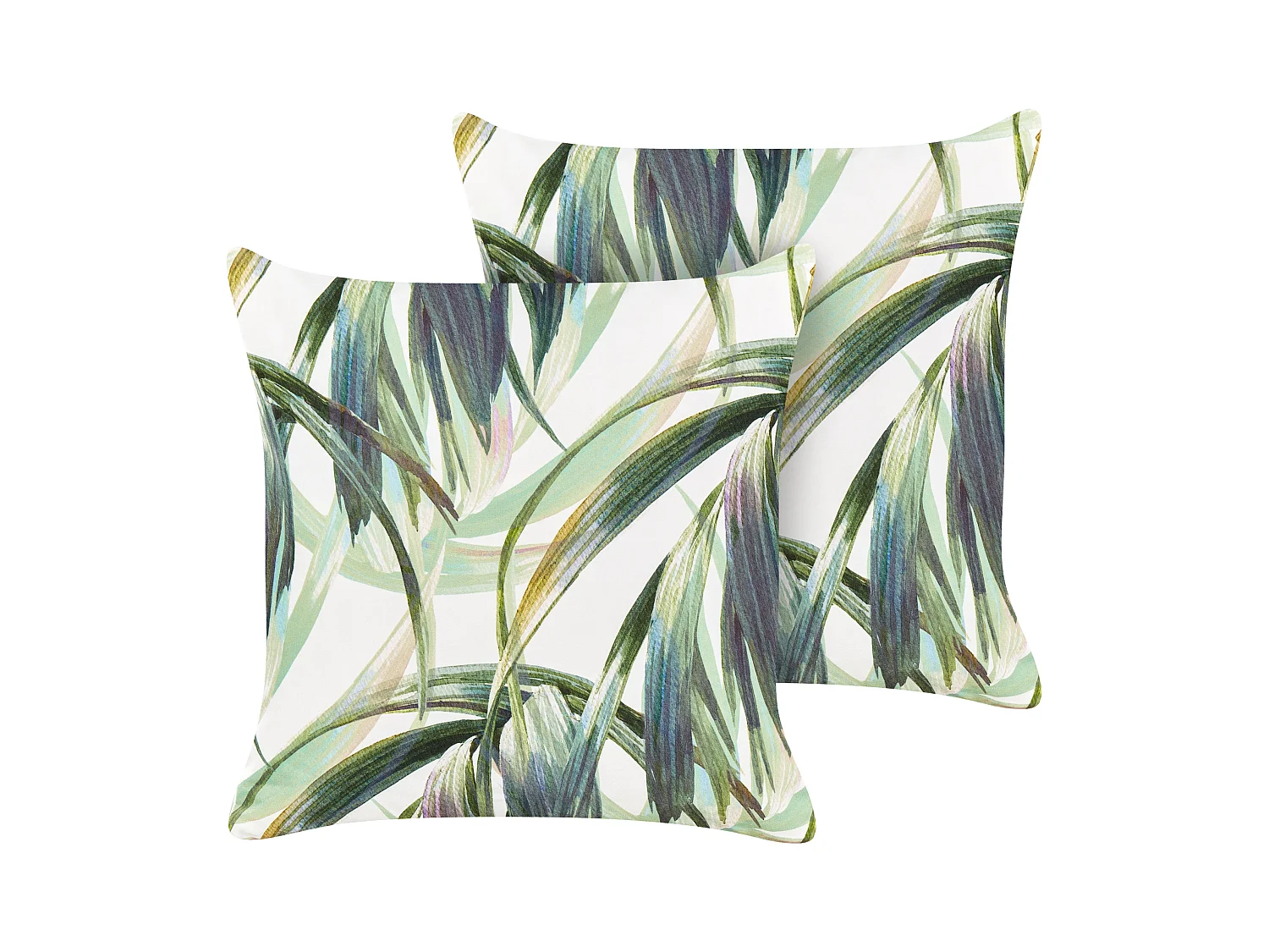 Lot de 2 coussins d'extérieur CALDERINA Motif de plante 45 x 45 cm Vert