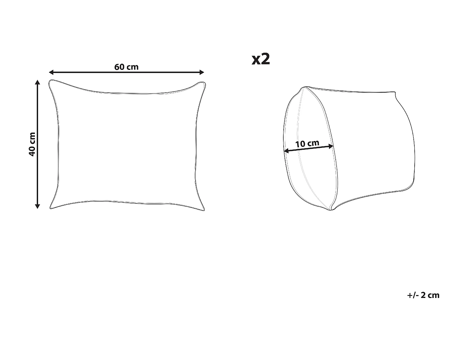 Set van 2 tuinkussens BOISSANO Bladpatroon 40 x 60 cm Groen