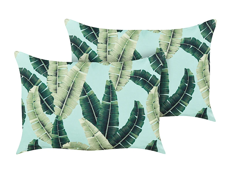 Set di 2 cuscini da esterno BOISSANO Trama di piante 40 x 60 cm Verde