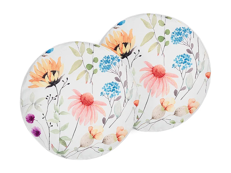 Lot de 2 coussins d'extérieur MONESI Motif floral 40 x 40 cm Multicolore