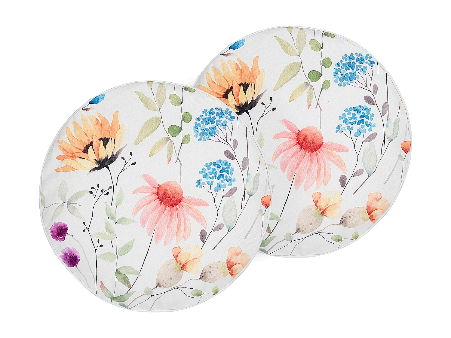 Lot de 2 coussins d'extérieur MONESI Motif floral 40 x 40 cm Multicolore