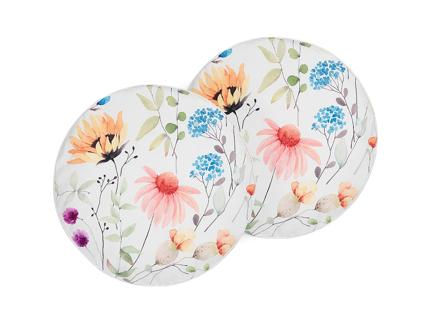 Lot de 2 coussins d'extérieur MONESI Motif floral 40 x 40 cm Multicolore