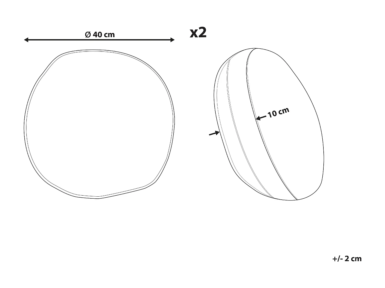 Gartenkissen Set mit 2 Kissen ⌀ 40 cm Rund Polyester Blumenmuster Rechteckig Mehrfarbig Monesi