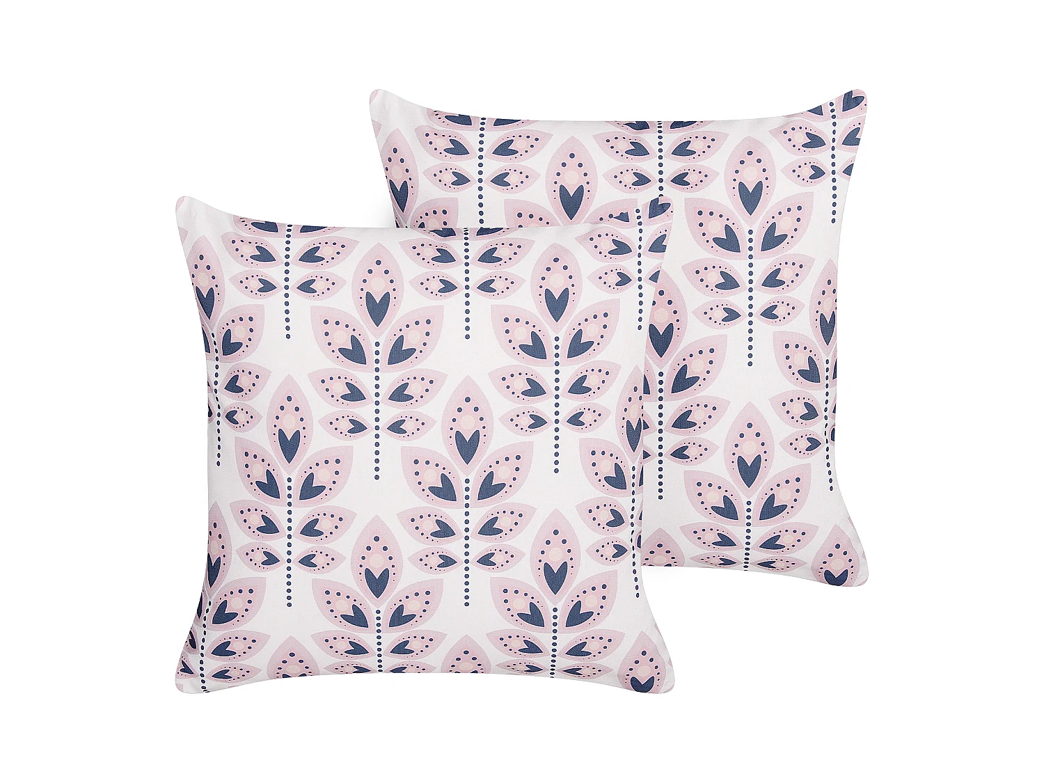 Lot de 2 coussins d'extérieur TORRETTA Motif de plante 45 x 45 cm Blanc cassé