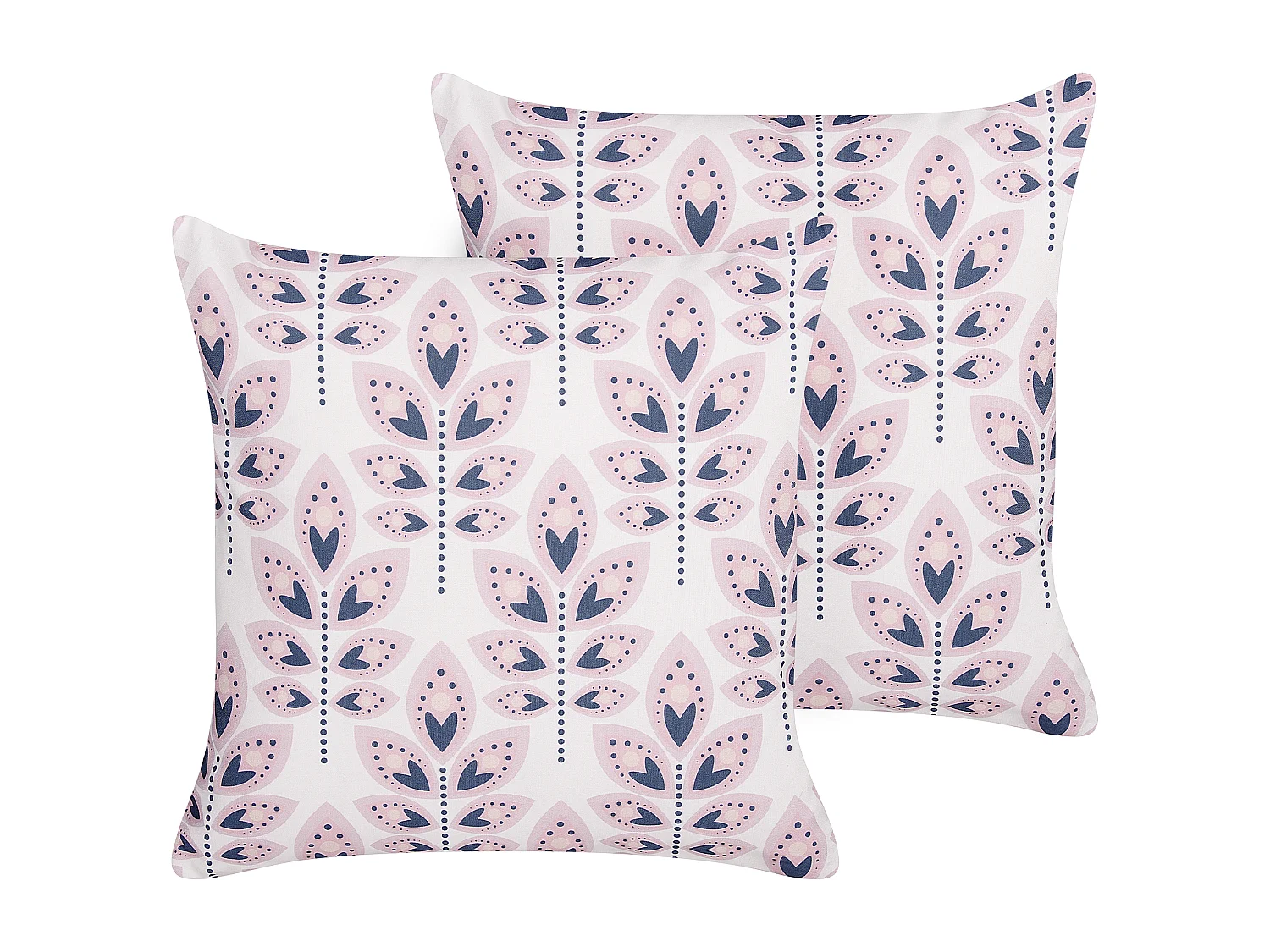 Set di 2 cuscini da esterno TORRETTA Trama di piante 45 x 45 cm Crema