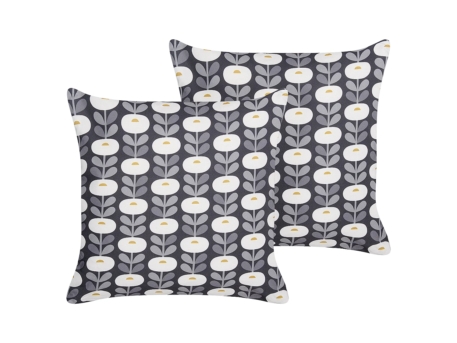 Lot de 2 coussins d'extérieur VALSORDA Motif géométrique 45 x 45 cm Gris