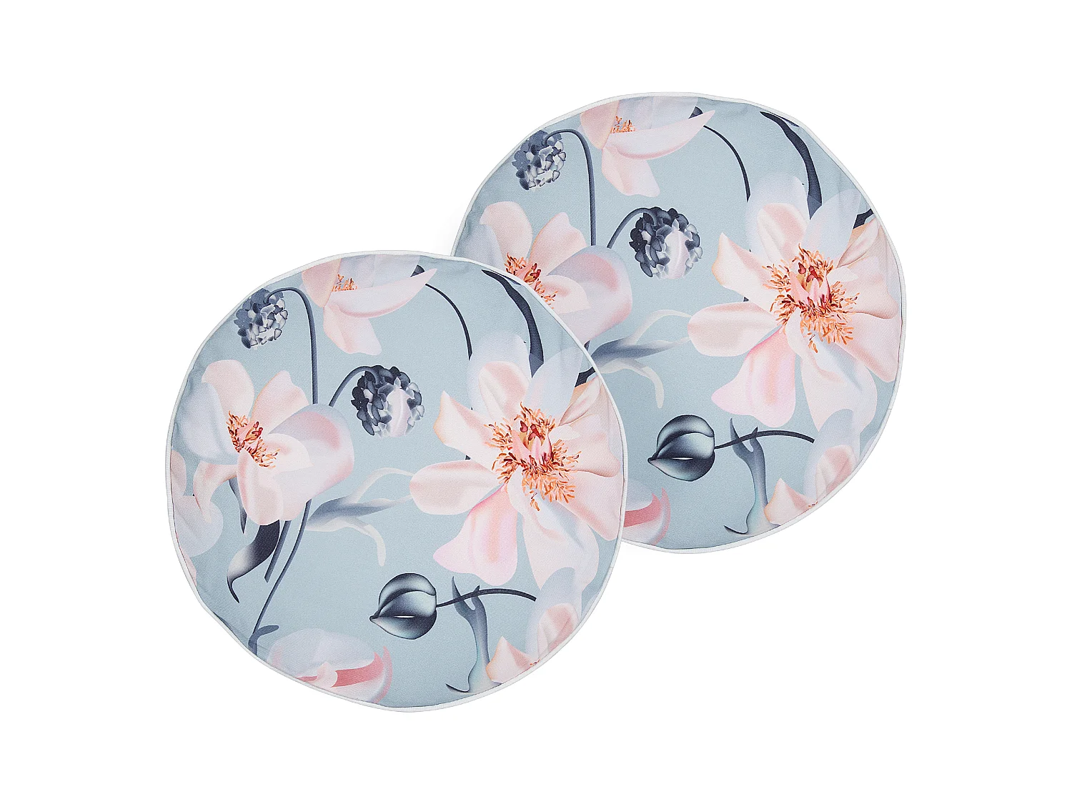 Lot de 2 coussins d'extérieur APRICALE Motif floral 40 x 40 cm Bleu