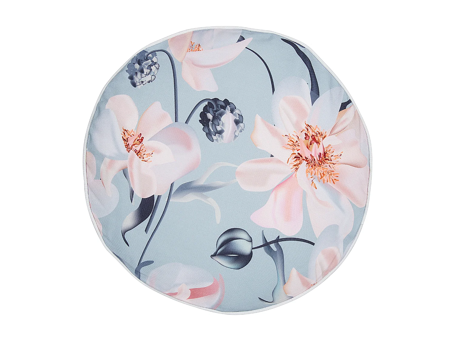 Lot de 2 coussins d'extérieur APRICALE Motif floral 40 x 40 cm Bleu