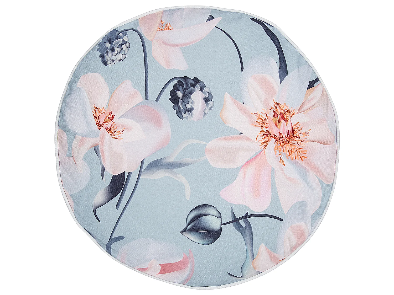 Gartenkissen 2er Set APRICALE Blumenmuster 40 x 40 cm Blau