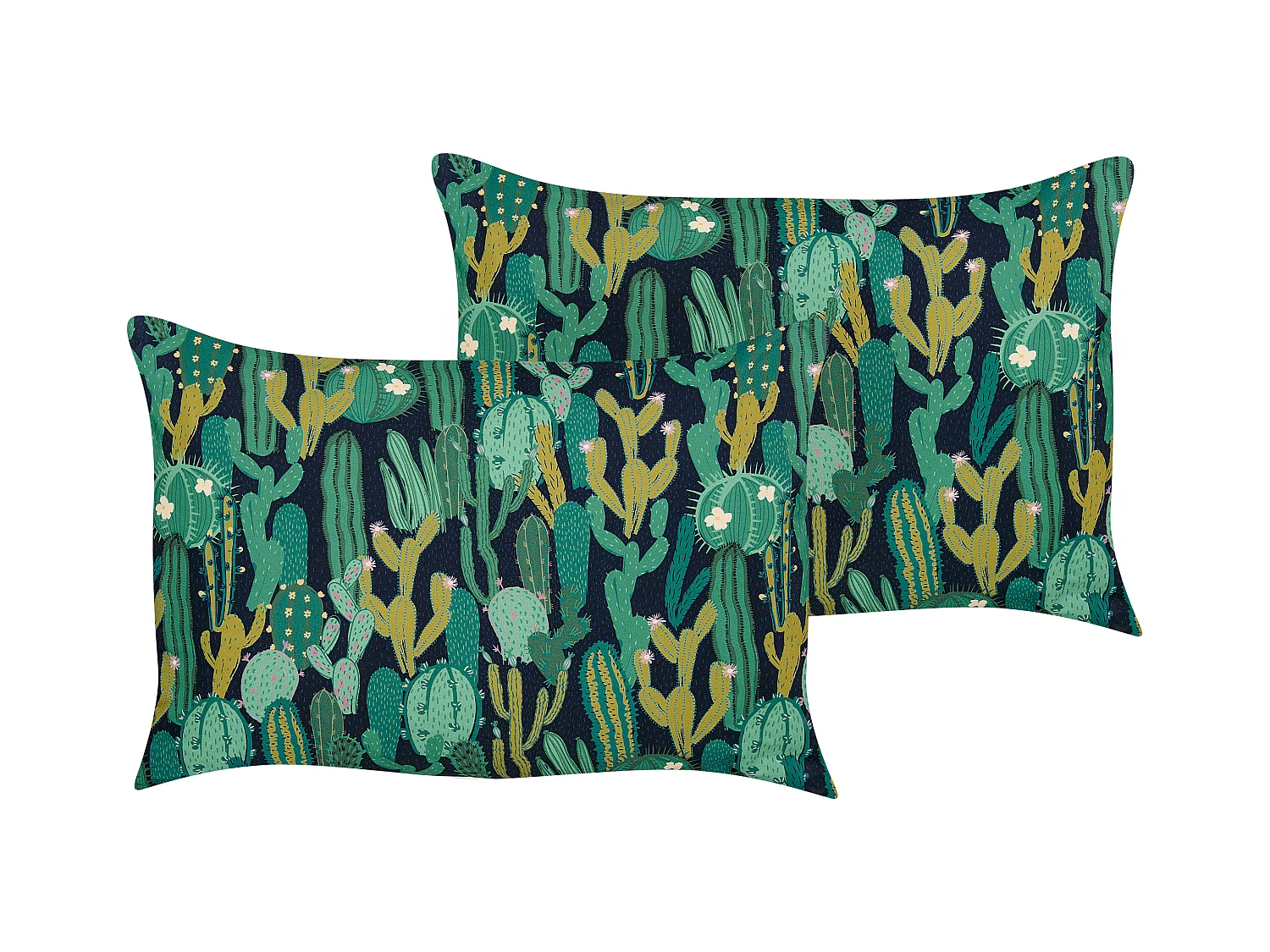 Lot de 2 coussins d'extérieur BUSSANA Motif de plante 40 x 60 cm Vert