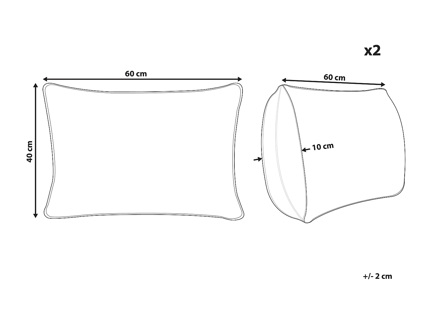 Gartenkissen 2er Set BUSSANA Pflanzenmuster 40 x 60 cm Grün