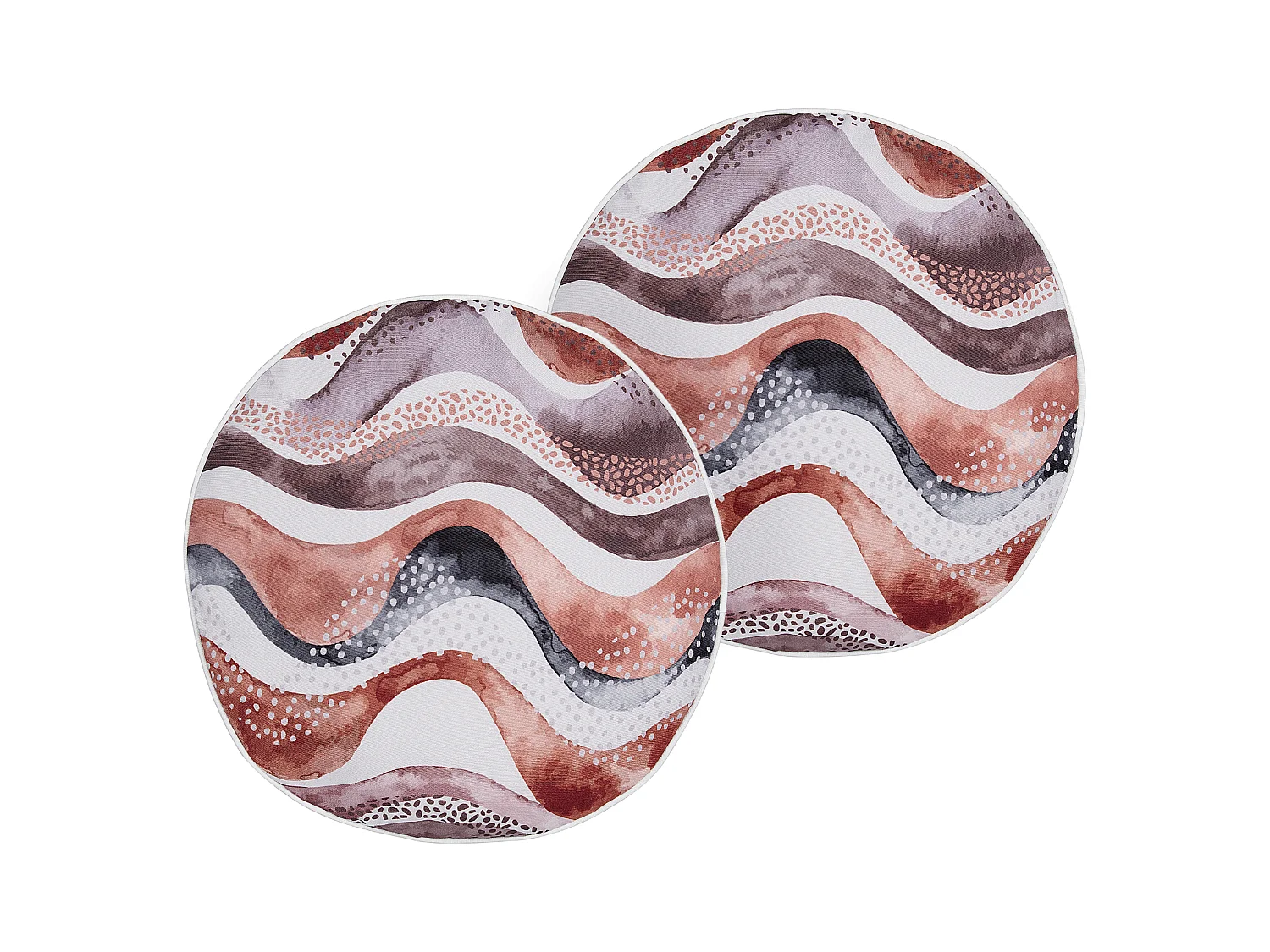 Set di 2 cuscini da esterno SEBORGA Trama astratta 40 x 40 cm Marrone