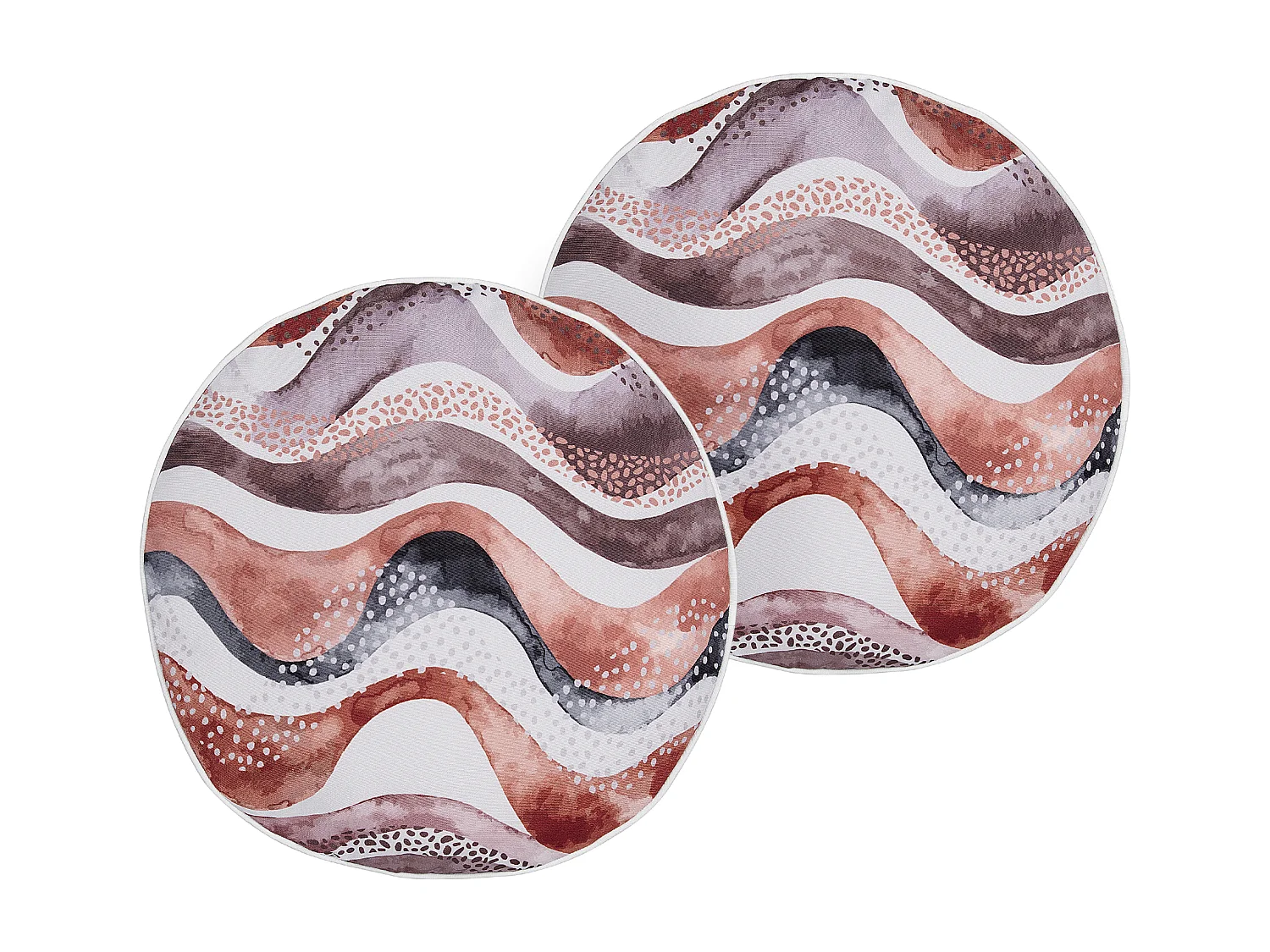 Zestaw 2 poduszek ogrodowych SEBORGA Wzór abstrakcyjny 40 x 40 cm Brązowy