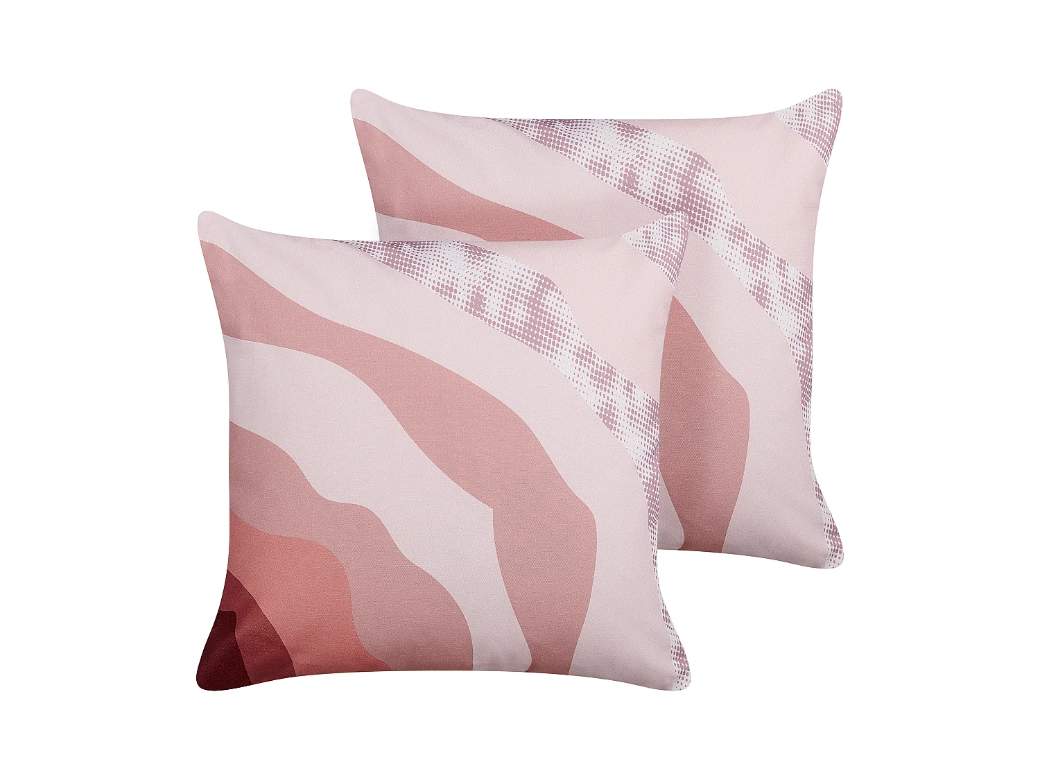Lot de 2 coussins d'extérieur CAMPEI Motif abstrait 45 x 45 cm Rose