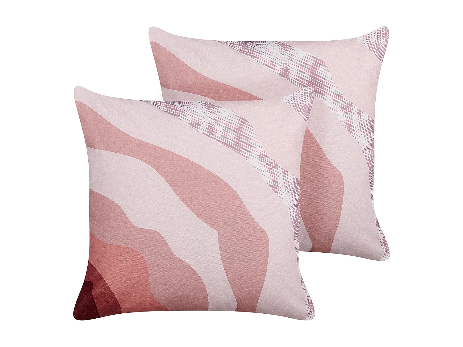 Lot de 2 coussins d'extérieur CAMPEI Motif abstrait 45 x 45 cm Rose