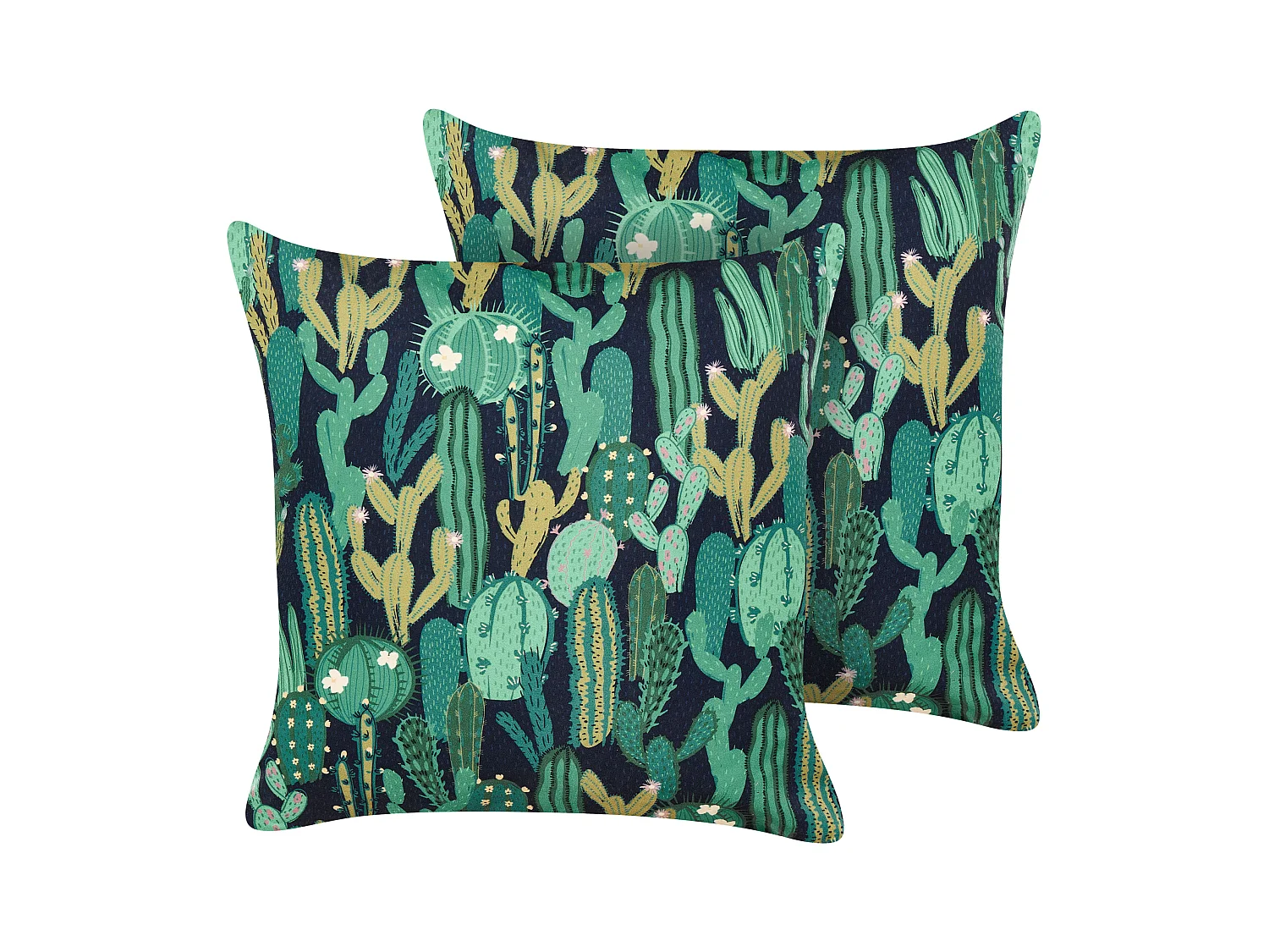 Lot de 2 coussins d'extérieur BUSSANA Motif de plante 45 x 45 cm Vert