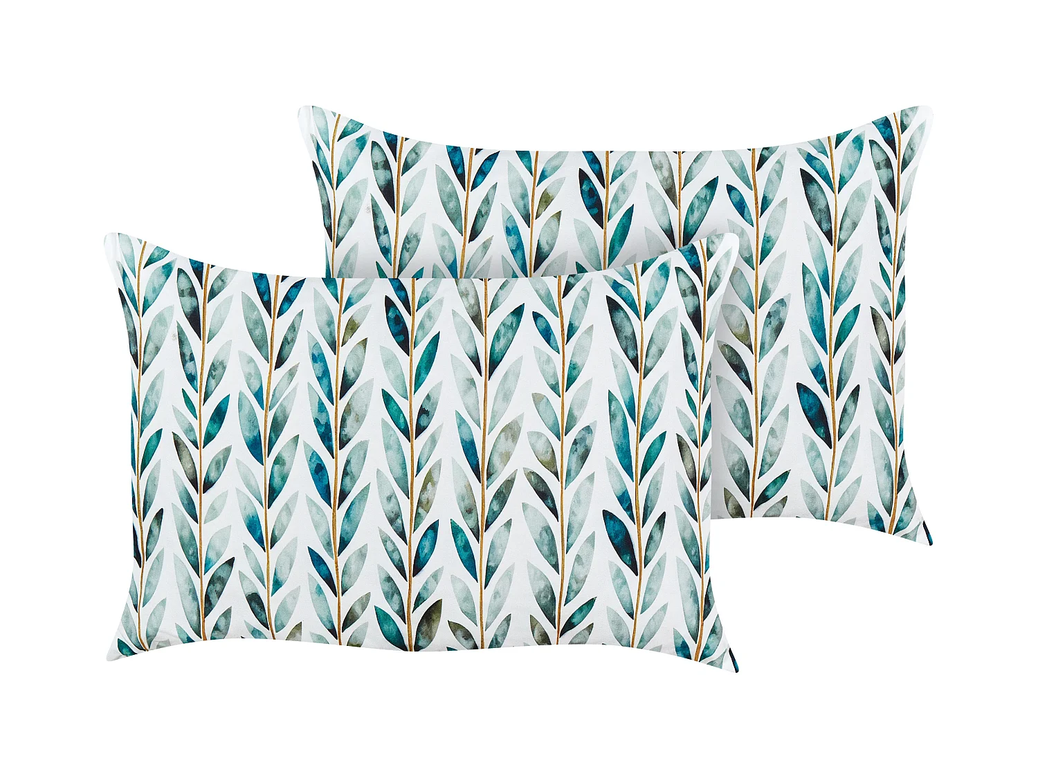 Lot de 2 coussins d'extérieur LOANO Motif de plante 40 x 60 cm Vert