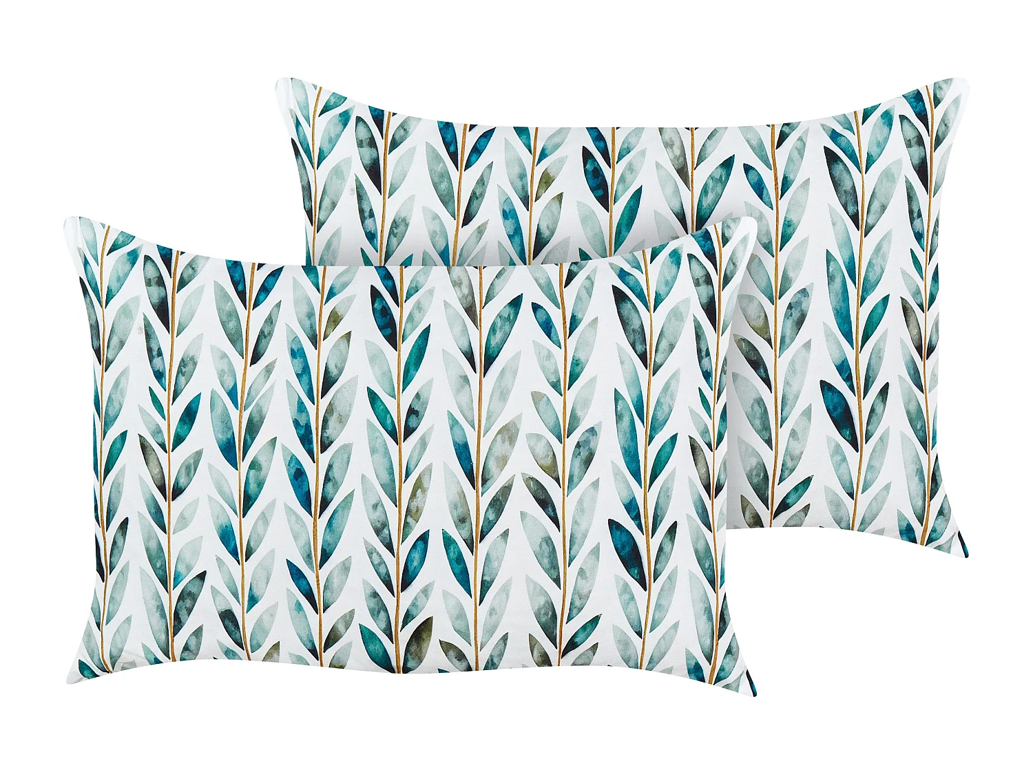 Conjunto de 2 almofadas de jardim LOANO Padrão de plantas 40 x 60 cm Verde
