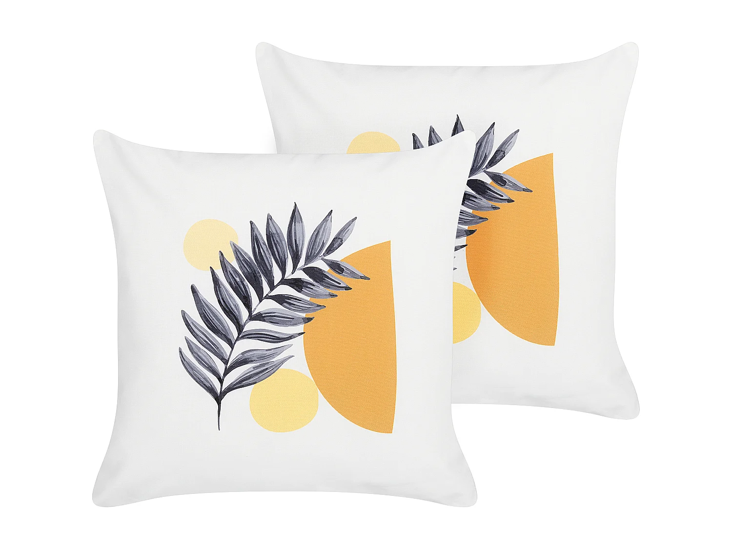 Conjunto de 2 almofadas de jardim VIOZENE Padrão de plantas 45 x 45 cm Branco