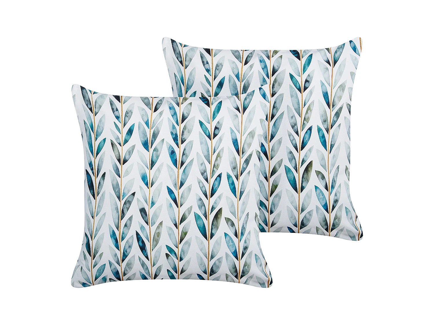 Lot de 2 coussins d'extérieur LOANO Motif de plante 45 x 45 cm Vert