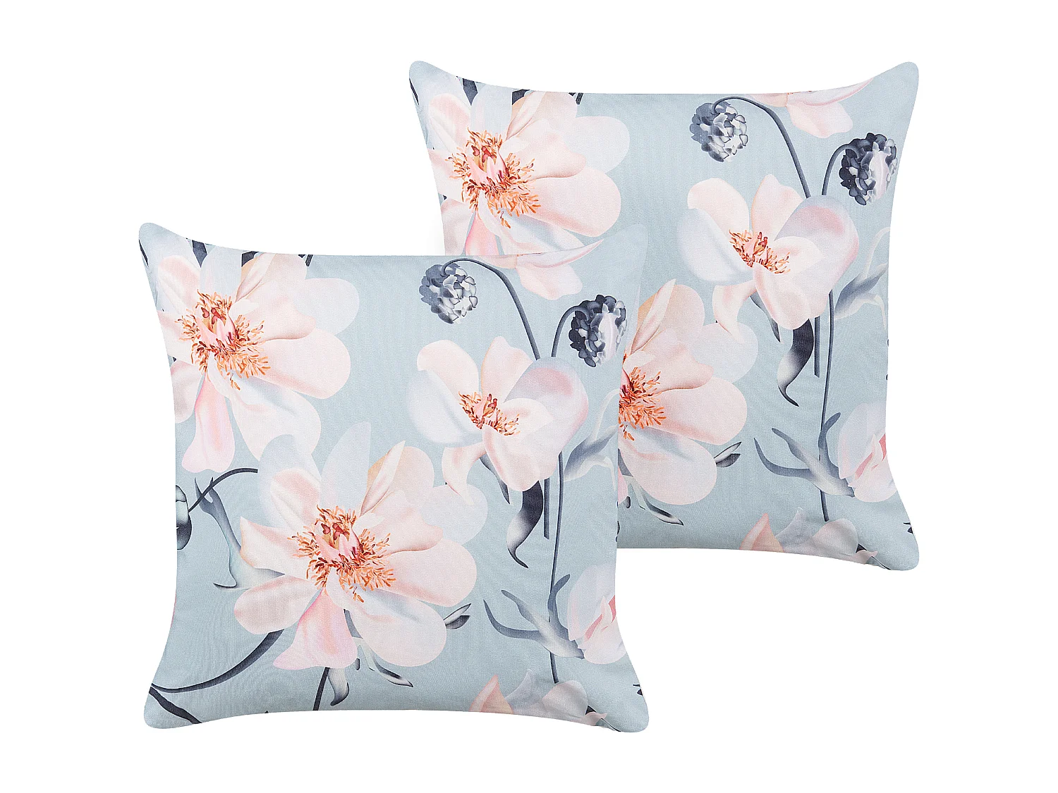 Set di 2 cuscini da esterno APRICALE Trama floreale 45 x 45 cm Blu