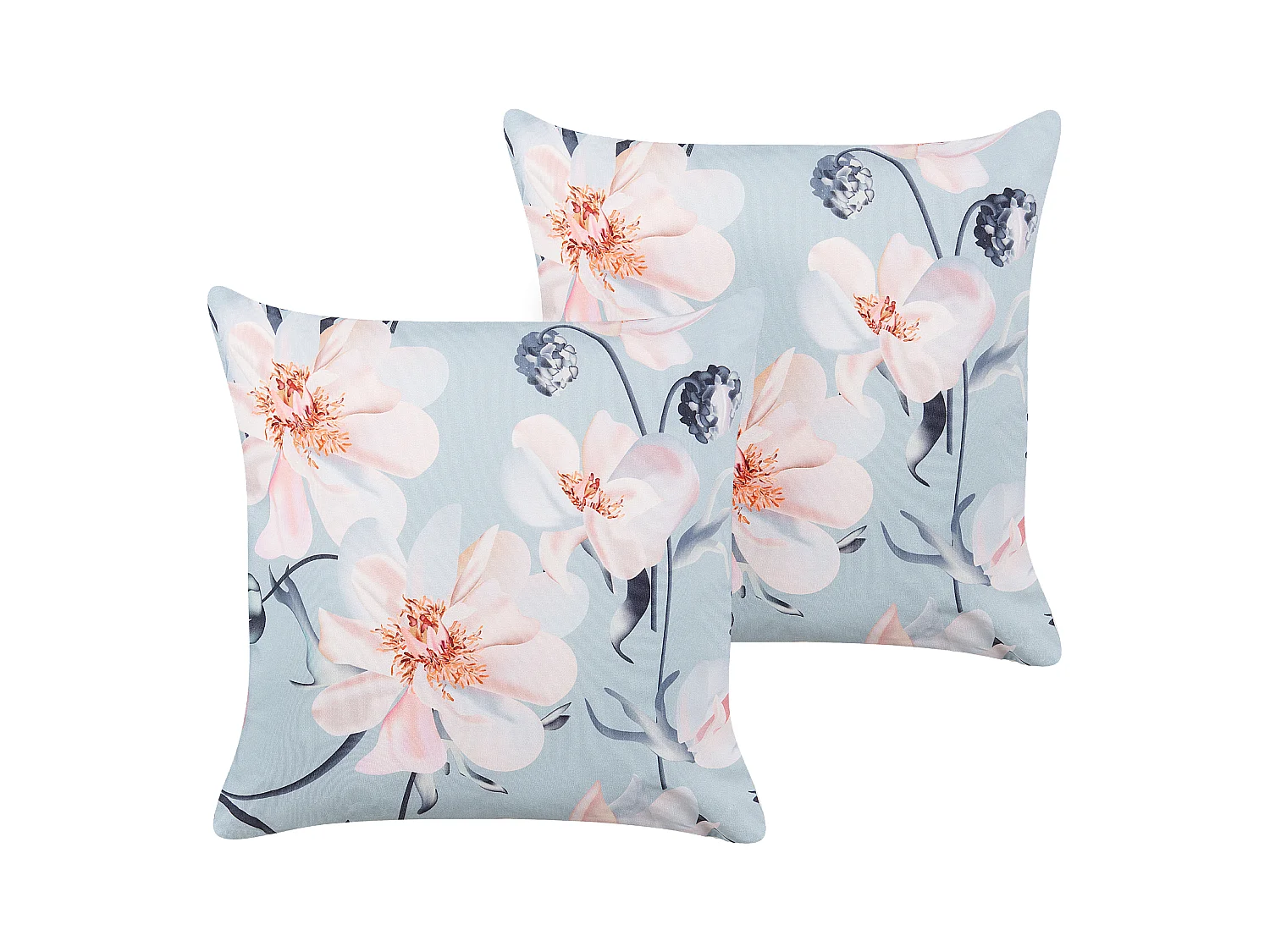 Lot de 2 coussins d'extérieur APRICALE Motif floral 45 x 45 cm Bleu