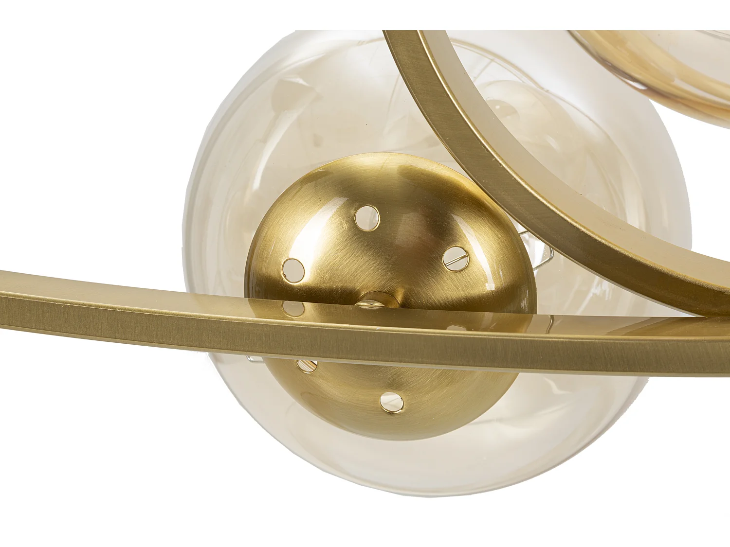 Lampe Suspension 5 Sphères "Japan" 100cm Or