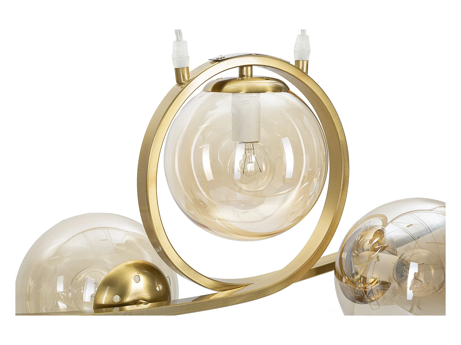 Lampe Suspension 5 Sphères "Japan" 100cm Or