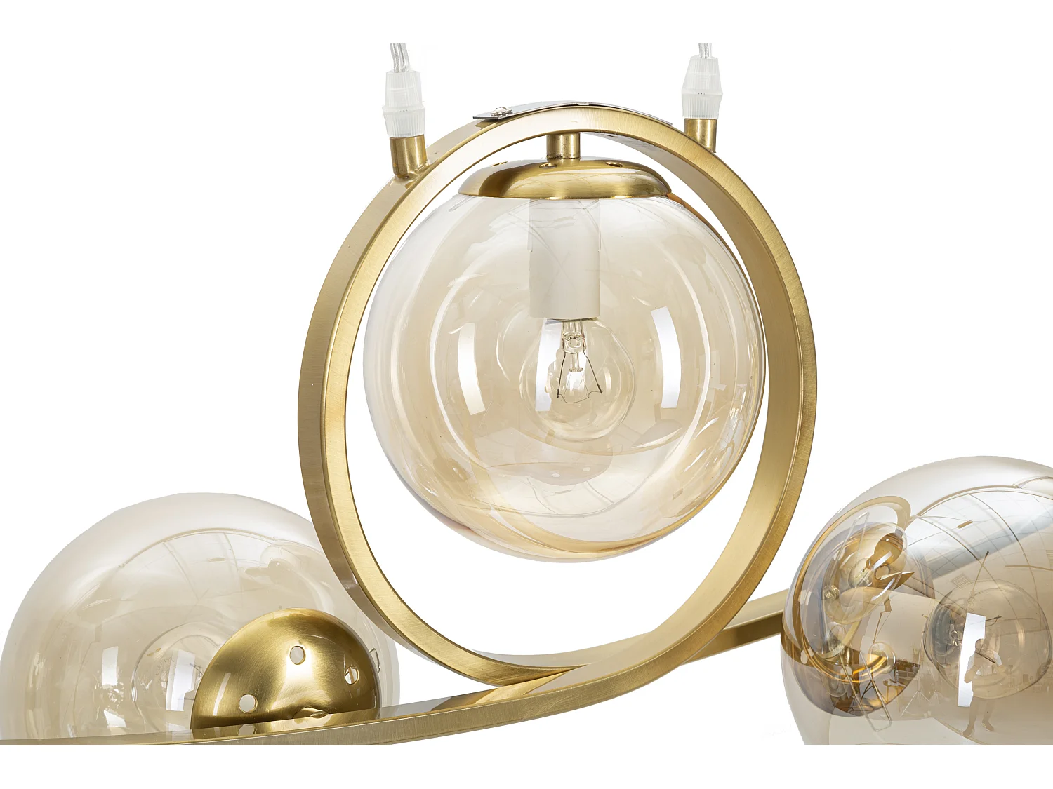 Lampe Suspension 5 Sphères "Japan" 100cm Or