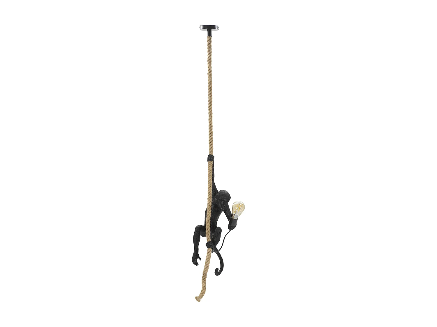 Lampe Suspension en Résine "Singe" 60cm Noir
